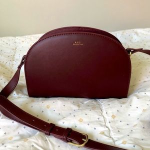 APC Demi-Lune Bag in Burgundy